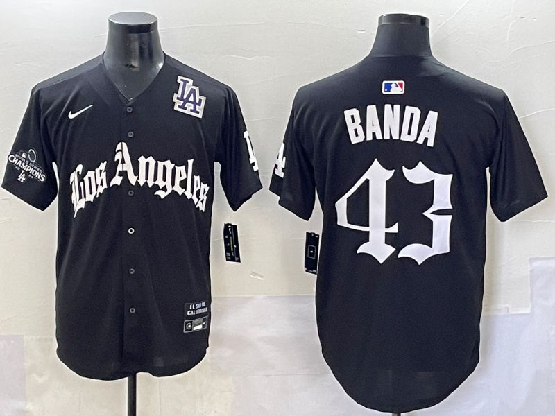 Men 2025 Los Angeles Dodgers #43 Banda Black Five generations Joint Name Nike MLB Jersey style 13->los angeles dodgers->MLB Jersey
